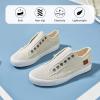 imageWomens Slip on Shoes Non Slip Fashion Canvas Sneakers Low Top Casual ShoesBeige