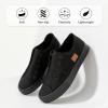 imageWomens Slip on Shoes Non Slip Fashion Canvas Sneakers Low Top Casual ShoesBlack Monochrome