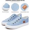 imageWomens Slip on Shoes Non Slip Fashion Canvas Sneakers Low Top Casual ShoesBlue