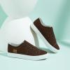 imageWomens Slip on Shoes Non Slip Fashion Canvas Sneakers Low Top Casual ShoesBrown