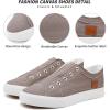 imageWomens Slip on Shoes Non Slip Fashion Canvas Sneakers Low Top Casual ShoesGrey