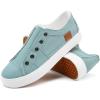 imageWomens Slip on Shoes Non Slip Fashion Canvas Sneakers Low Top Casual ShoesLight Green
