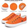 imageWomens Slip on Shoes Non Slip Fashion Canvas Sneakers Low Top Casual ShoesOrange