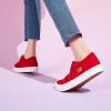 imageWomens Slip on Shoes Non Slip Fashion Canvas Sneakers Low Top Casual ShoesRed
