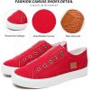 imageWomens Slip on Shoes Non Slip Fashion Canvas Sneakers Low Top Casual ShoesRed