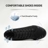 imageXRH Women Black Canvas High Tops Sneaker for WalkingWhite Non Slip Hi Top Lace up ShoesCasual Fashion Mid Top SneakerComfortableBreathableTrendyBlack