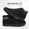 imageXRH Women Black Canvas High Tops Sneaker for WalkingWhite Non Slip Hi Top Lace up ShoesCasual Fashion Mid Top SneakerComfortableBreathableTrendyBlack