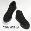 imageXRH Women Black Canvas High Tops Sneaker for WalkingWhite Non Slip Hi Top Lace up ShoesCasual Fashion Mid Top SneakerComfortableBreathableTrendyBlack
