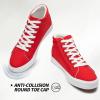 imageXRH Women Black Canvas High Tops Sneaker for WalkingWhite Non Slip Hi Top Lace up ShoesCasual Fashion Mid Top SneakerComfortableBreathableTrendyRed