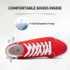 imageXRH Women Black Canvas High Tops Sneaker for WalkingWhite Non Slip Hi Top Lace up ShoesCasual Fashion Mid Top SneakerComfortableBreathableTrendyRed