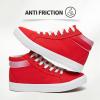 imageXRH Women Black Canvas High Tops Sneaker for WalkingWhite Non Slip Hi Top Lace up ShoesCasual Fashion Mid Top SneakerComfortableBreathableTrendyRed