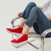 imageXRH Women Black Canvas High Tops Sneaker for WalkingWhite Non Slip Hi Top Lace up ShoesCasual Fashion Mid Top SneakerComfortableBreathableTrendyRed