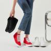 imageXRH Women Black Canvas High Tops Sneaker for WalkingWhite Non Slip Hi Top Lace up ShoesCasual Fashion Mid Top SneakerComfortableBreathableTrendyRed