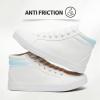 imageXRH Women Black Canvas High Tops Sneaker for WalkingWhite Non Slip Hi Top Lace up ShoesCasual Fashion Mid Top SneakerComfortableBreathableTrendyWhite