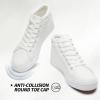 imageXRH Women Black Canvas High Tops Sneaker for WalkingWhite Non Slip Hi Top Lace up ShoesCasual Fashion Mid Top SneakerComfortableBreathableTrendyWhite