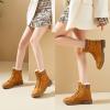 imageXRH Women Lace Up Combat Boot Winter SnowBoots Warm Fur Lined Ankle Booties Waterproof Hiking Boot for Women Non Slip Leather Boots ShoesCamel