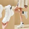 imageXRH Women Lace Up Combat Boot Winter SnowBoots Warm Fur Lined Ankle Booties Waterproof Hiking Boot for Women Non Slip Leather Boots ShoesWhite