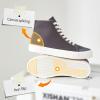 imageXRH Womens High Top Sneakers Canvas Shoes Black Hi TopsNon Slip Casual Walking ShoesWhite High Tops Sneakers for WomenComfortableableFashionLaceupDark Grey