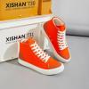 imageXRH Womens High Top Sneakers Canvas Shoes Black Hi TopsNon Slip Casual Walking ShoesWhite High Tops Sneakers for WomenComfortableableFashionLaceupOrange