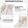 imageXRH Womens Winter Warm Boots Black Snow Combat Boots With ZipperComfortable Fur Lined Women Ankle Boots Non Slip Hiking Boots For WomenApricot