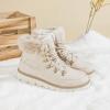 imageXRH Womens Winter Warm Boots Black Snow Combat Boots With ZipperComfortable Fur Lined Women Ankle Boots Non Slip Hiking Boots For WomenApricot