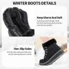 imageXRH Womens Winter Warm Boots Black Snow Combat Boots With ZipperComfortable Fur Lined Women Ankle Boots Non Slip Hiking Boots For WomenBlack
