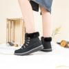 imageXRH Womens Winter Warm Boots Black Snow Combat Boots With ZipperComfortable Fur Lined Women Ankle Boots Non Slip Hiking Boots For WomenBlack