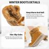 imageXRH Womens Winter Warm Boots Black Snow Combat Boots With ZipperComfortable Fur Lined Women Ankle Boots Non Slip Hiking Boots For WomenBrown