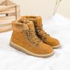 imageXRH Womens Winter Warm Boots Black Snow Combat Boots With ZipperComfortable Fur Lined Women Ankle Boots Non Slip Hiking Boots For WomenBrown