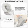 imageXRH Womens Winter Warm Boots Black Snow Combat Boots With ZipperComfortable Fur Lined Women Ankle Boots Non Slip Hiking Boots For WomenGrey