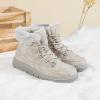 imageXRH Womens Winter Warm Boots Black Snow Combat Boots With ZipperComfortable Fur Lined Women Ankle Boots Non Slip Hiking Boots For WomenGrey