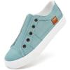 imageWomens Slip on Shoes Non Slip Fashion Canvas Sneakers Low Top Casual ShoesLight Green