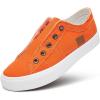 imageWomens Slip on Shoes Non Slip Fashion Canvas Sneakers Low Top Casual ShoesOrange