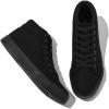 imageXRH Women Black Canvas High Tops Sneaker for WalkingWhite Non Slip Hi Top Lace up ShoesCasual Fashion Mid Top SneakerComfortableBreathableTrendyBlack