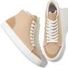 imageXRH Womens High Top Sneakers Canvas Shoes Black Hi TopsNon Slip Casual Walking ShoesWhite High Tops Sneakers for WomenComfortableableFashionLaceupBrown