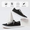 imageWomen Canvas Sneaker Slip On Non Slip Casual Shoes Lace Up Canvas Low Top White Shoes Loafers for Women Fashion Black SneakerBlack