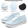 imageWomen Canvas Sneaker Slip On Non Slip Casual Shoes Lace Up Canvas Low Top White Shoes Loafers for Women Fashion Black SneakerBlue
