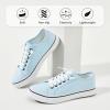 imageWomen Canvas Sneaker Slip On Non Slip Casual Shoes Lace Up Canvas Low Top White Shoes Loafers for Women Fashion Black SneakerBlue