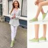 imageWomen Canvas Sneaker Slip On Non Slip Casual Shoes Lace Up Canvas Low Top White Shoes Loafers for Women Fashion Black SneakerGreen Grass