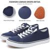 imageWomen Canvas Sneaker Slip On Non Slip Casual Shoes Lace Up Canvas Low Top White Shoes Loafers for Women Fashion Black SneakerNavy