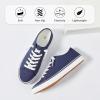 imageWomen Canvas Sneaker Slip On Non Slip Casual Shoes Lace Up Canvas Low Top White Shoes Loafers for Women Fashion Black SneakerNavy