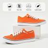 imageWomen Canvas Sneaker Slip On Non Slip Casual Shoes Lace Up Canvas Low Top White Shoes Loafers for Women Fashion Black SneakerOrange