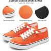 imageWomen Canvas Sneaker Slip On Non Slip Casual Shoes Lace Up Canvas Low Top White Shoes Loafers for Women Fashion Black SneakerOrange