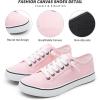 imageWomen Canvas Sneaker Slip On Non Slip Casual Shoes Lace Up Canvas Low Top White Shoes Loafers for Women Fashion Black SneakerPink