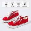imageWomen Canvas Sneaker Slip On Non Slip Casual Shoes Lace Up Canvas Low Top White Shoes Loafers for Women Fashion Black SneakerRed