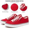 imageWomen Canvas Sneaker Slip On Non Slip Casual Shoes Lace Up Canvas Low Top White Shoes Loafers for Women Fashion Black SneakerRed