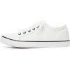 imageWomen Canvas Sneaker Slip On Non Slip Casual Shoes Lace Up Canvas Low Top White Shoes Loafers for Women Fashion Black SneakerWhite