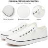 imageWomen Canvas Sneaker Slip On Non Slip Casual Shoes Lace Up Canvas Low Top White Shoes Loafers for Women Fashion Black SneakerWhite