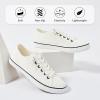imageWomen Canvas Sneaker Slip On Non Slip Casual Shoes Lace Up Canvas Low Top White Shoes Loafers for Women Fashion Black SneakerWhite