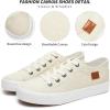 imageWomens Sneakers Canvas Shoes for Women Lace up Fashion Canvas Sneakers Classic Low Top Casual ShoesBeige